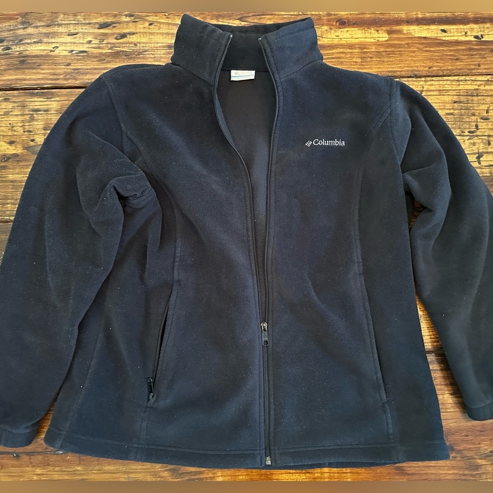 Columbia women’s fleece zip-up jacket black size 1X